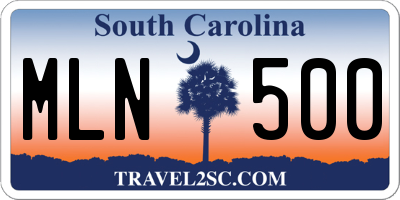 SC license plate MLN500