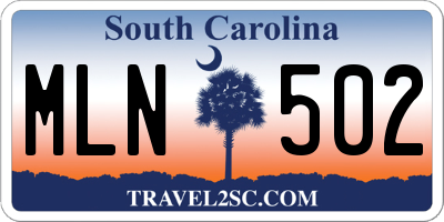 SC license plate MLN502