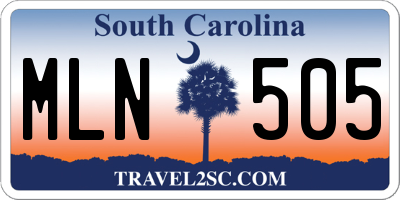 SC license plate MLN505