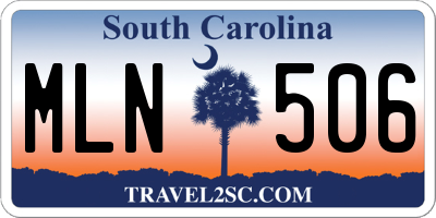 SC license plate MLN506