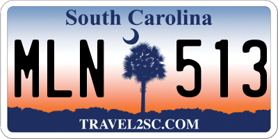 SC license plate MLN513