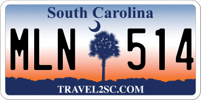SC license plate MLN514