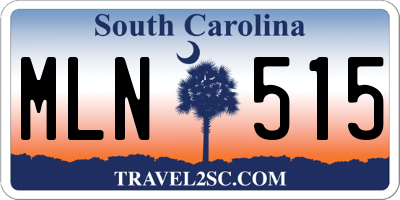 SC license plate MLN515