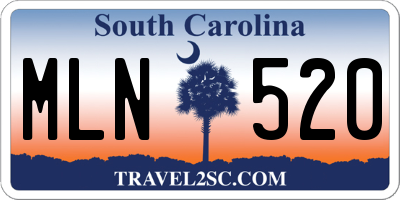 SC license plate MLN520