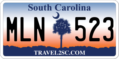 SC license plate MLN523