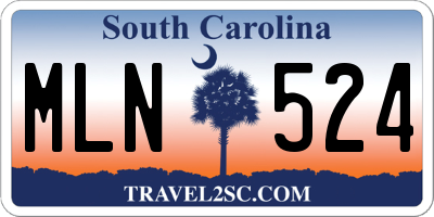 SC license plate MLN524