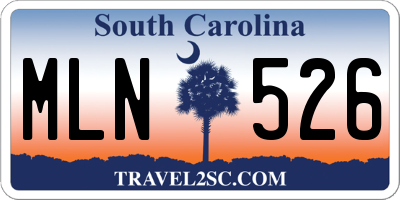 SC license plate MLN526