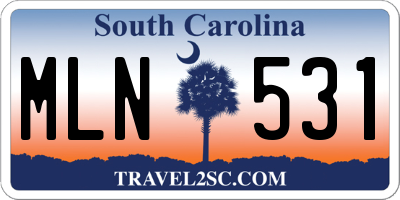 SC license plate MLN531