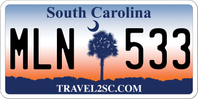 SC license plate MLN533