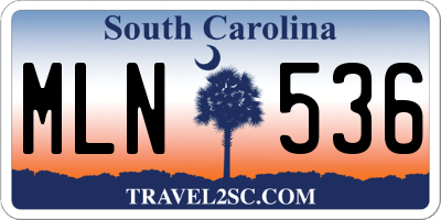 SC license plate MLN536