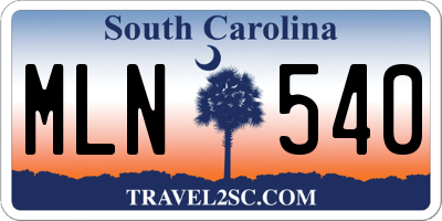 SC license plate MLN540