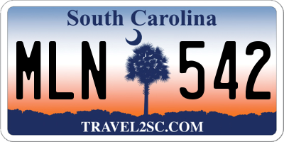 SC license plate MLN542