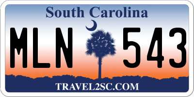 SC license plate MLN543