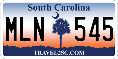 SC license plate MLN545