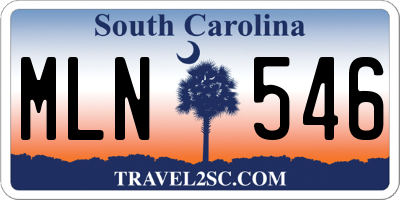 SC license plate MLN546