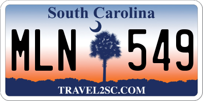 SC license plate MLN549