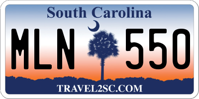 SC license plate MLN550