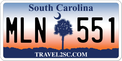 SC license plate MLN551