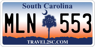 SC license plate MLN553