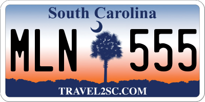 SC license plate MLN555