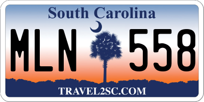 SC license plate MLN558