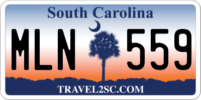 SC license plate MLN559