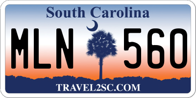 SC license plate MLN560