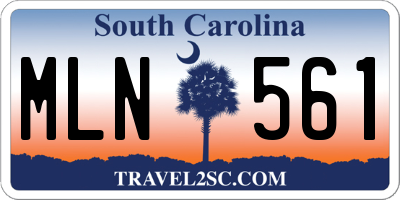 SC license plate MLN561