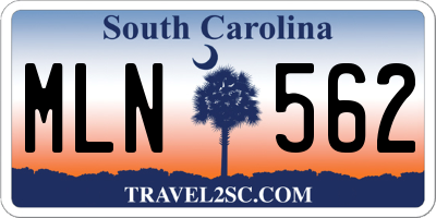 SC license plate MLN562