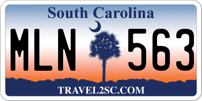 SC license plate MLN563