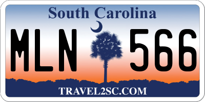 SC license plate MLN566