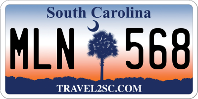SC license plate MLN568