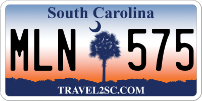 SC license plate MLN575