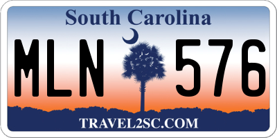 SC license plate MLN576
