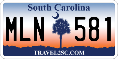 SC license plate MLN581