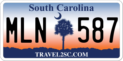 SC license plate MLN587