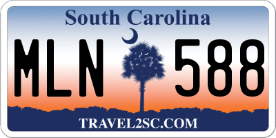 SC license plate MLN588
