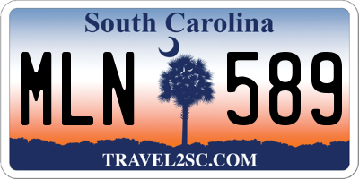 SC license plate MLN589