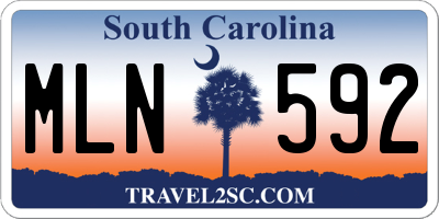 SC license plate MLN592
