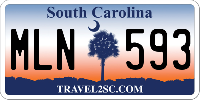 SC license plate MLN593