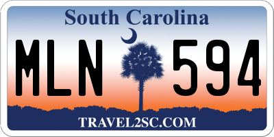 SC license plate MLN594