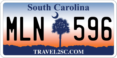 SC license plate MLN596