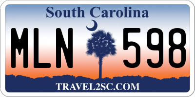 SC license plate MLN598