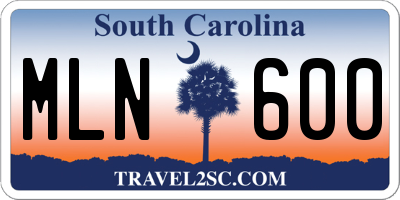 SC license plate MLN600
