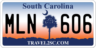 SC license plate MLN606