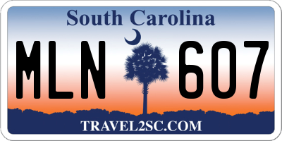 SC license plate MLN607