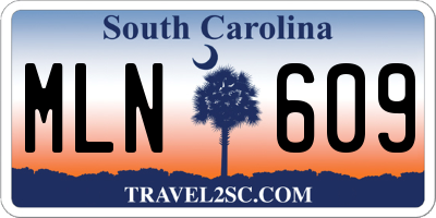 SC license plate MLN609