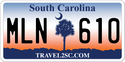 SC license plate MLN610