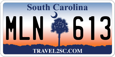 SC license plate MLN613