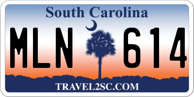 SC license plate MLN614